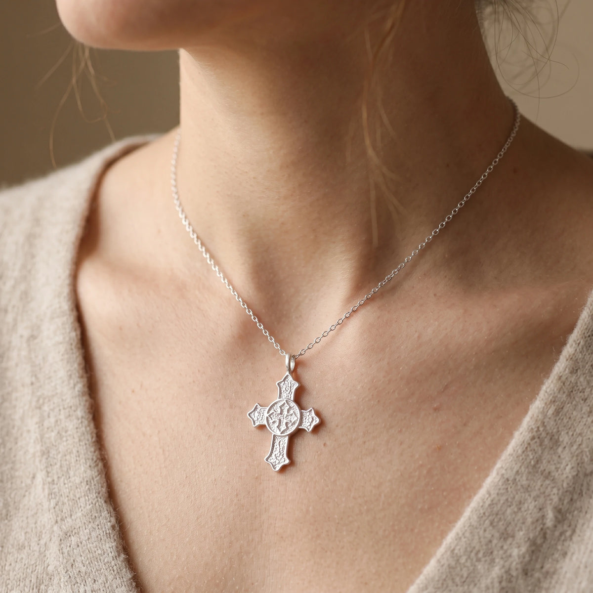 Custom 925 Sterling Silver Celtic Cross Pendant Enclosing Your Heart In Eternal Holy Light