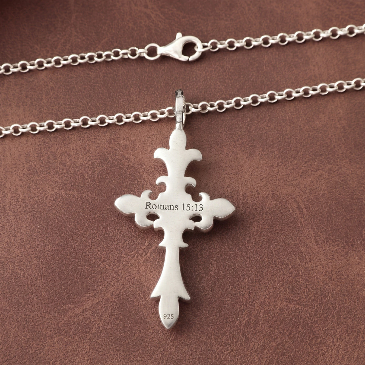 Custom 925 Sterling Silver Royal Crown Cross Pendant Exalting Christs Eternal Kingdom