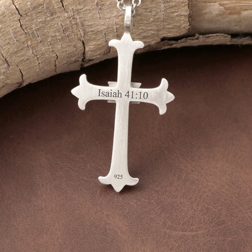 Custom 925 Sterling Silver Eye of Providence Cross Pendant for Divine Watchful Grace