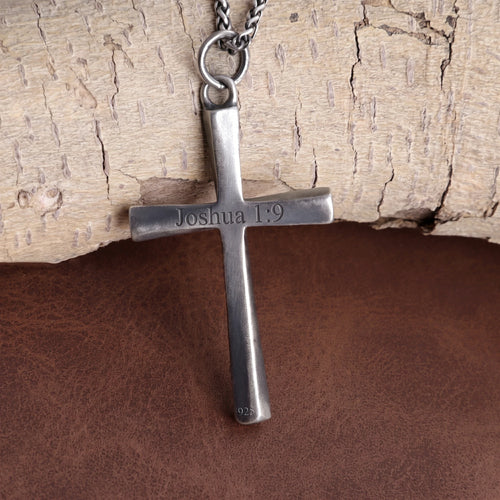 925 Sterling Silver Engravable Twisted Cross Pendant Anchored In Divine Grace