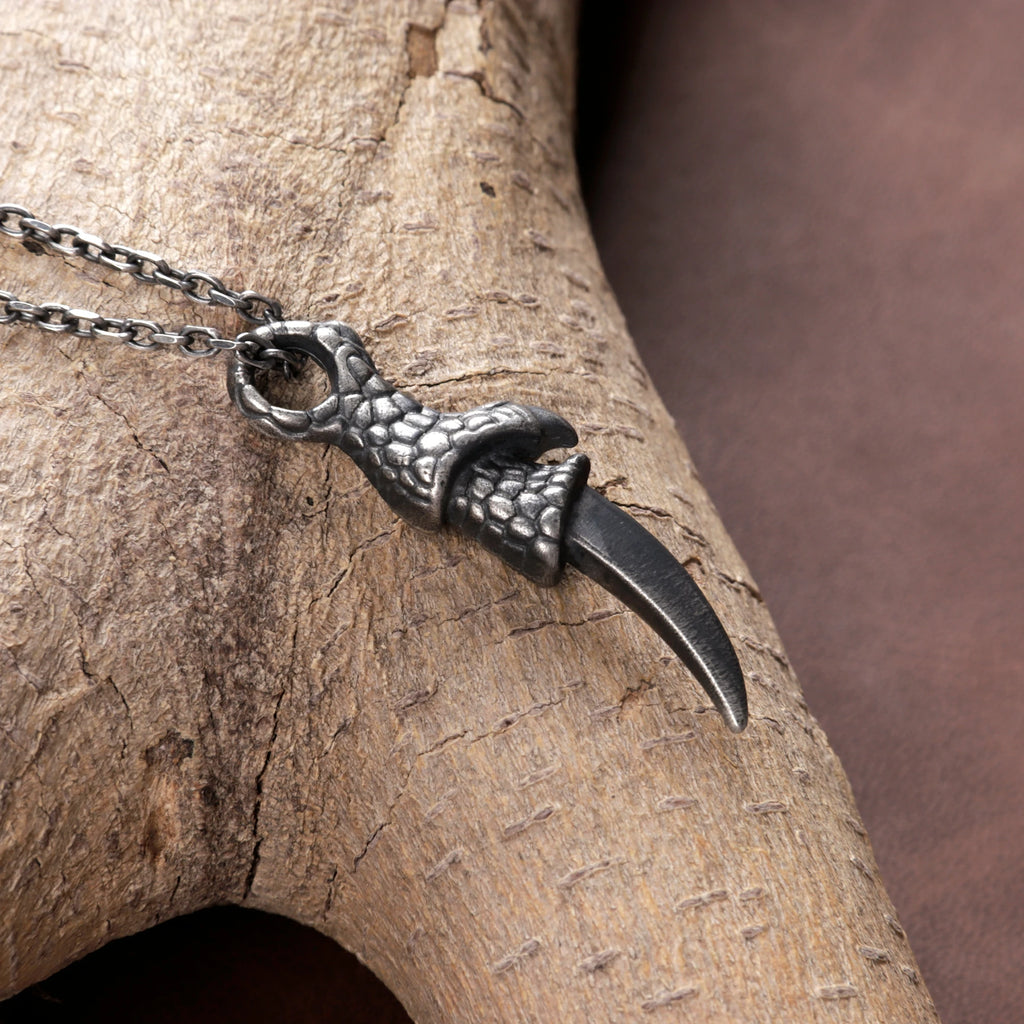 925 Sterling Silver Dragon Claw Pendant Necklace for Men, Durable Gothic Jewelry Gift