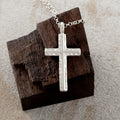 925 Sterling Silver Custom Engravable Holy Cross Faith Pendant Necklace