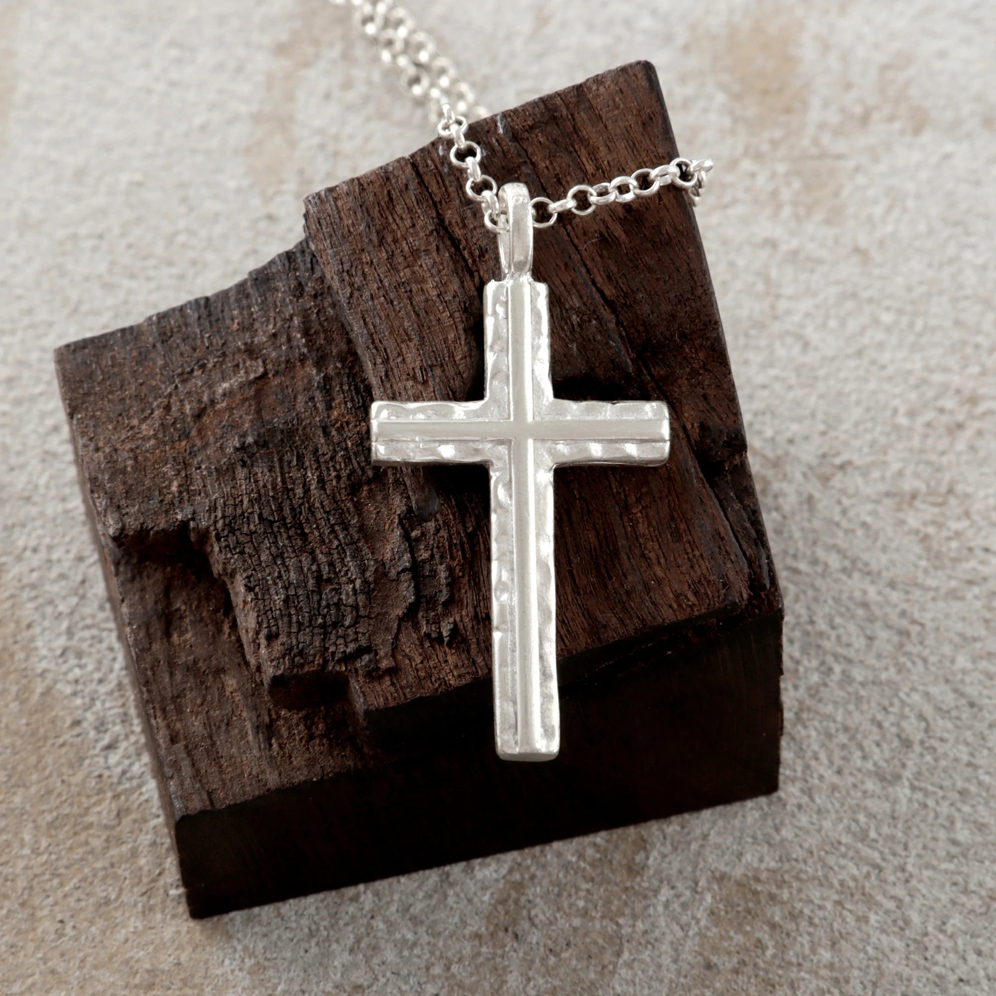 925 Sterling Silver Custom Engravable Holy Cross Faith Pendant Necklace