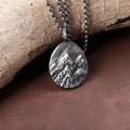 925 Sterling Silver Mountain Custom Engravable Pendant Durable Necklace