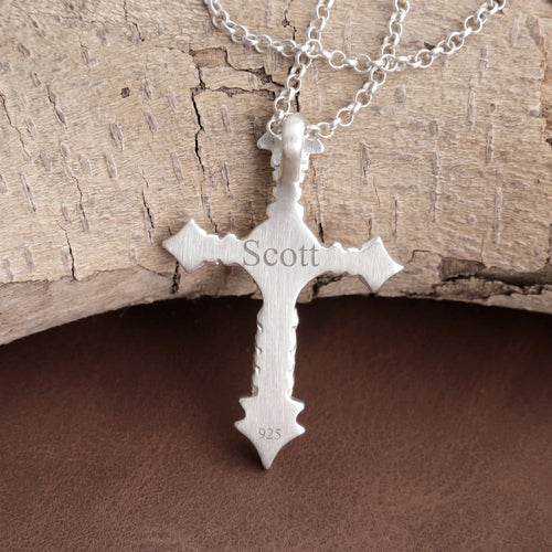 925 Sterling Silver Engravable Skull Cross Pendant Guarding Your Faith In Divine Light