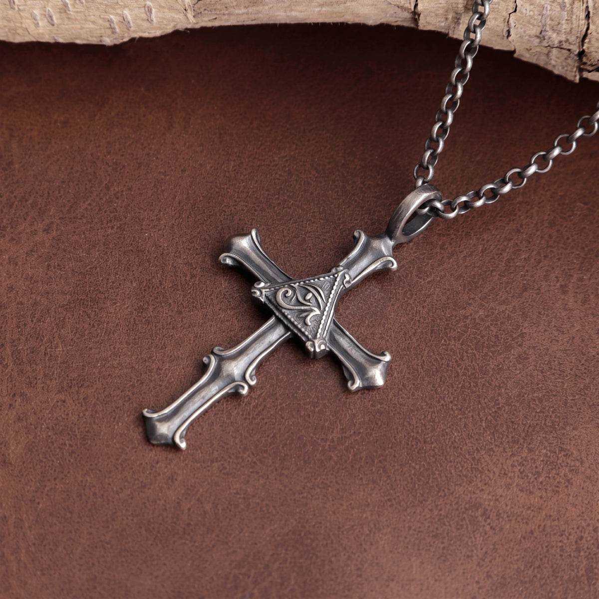 925 Sterling Silver Engravable All Seeing Eye Cross Pendant Guided By Divine Providence