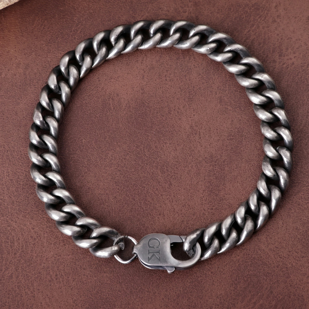 925 Sterling Silver Engravable Curb Link Bracelet Delivering Bold Masculine Power