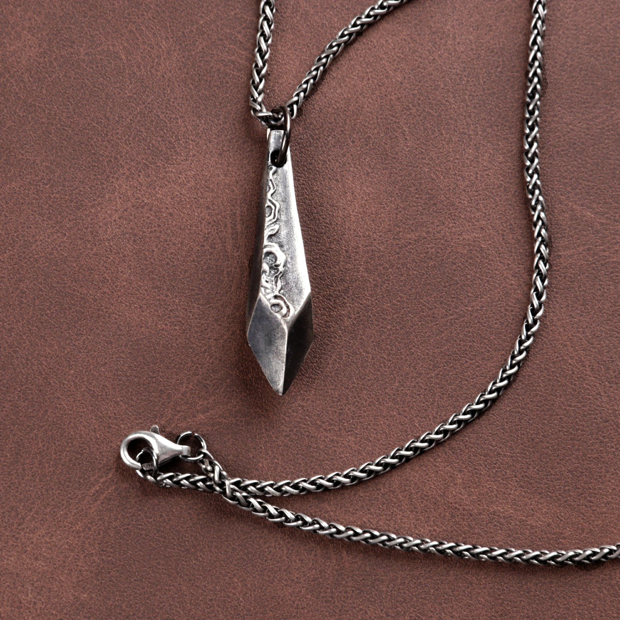 Personalized 925 Sterling Silver Spike Blade Pendant Long Lasting Necklace