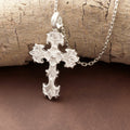 Custom 925 Sterling Silver Baroque Floral Cross Pendant for Sacred Grace & Eternal Faith