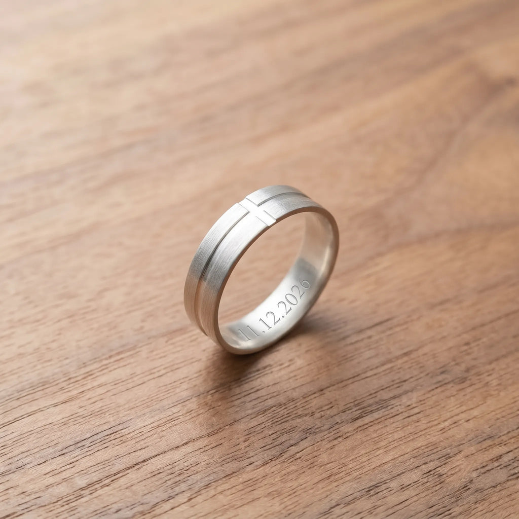 Personalized 925 Sterling Silver Cross Ring Engraved Faith Jewelry Mens Gift