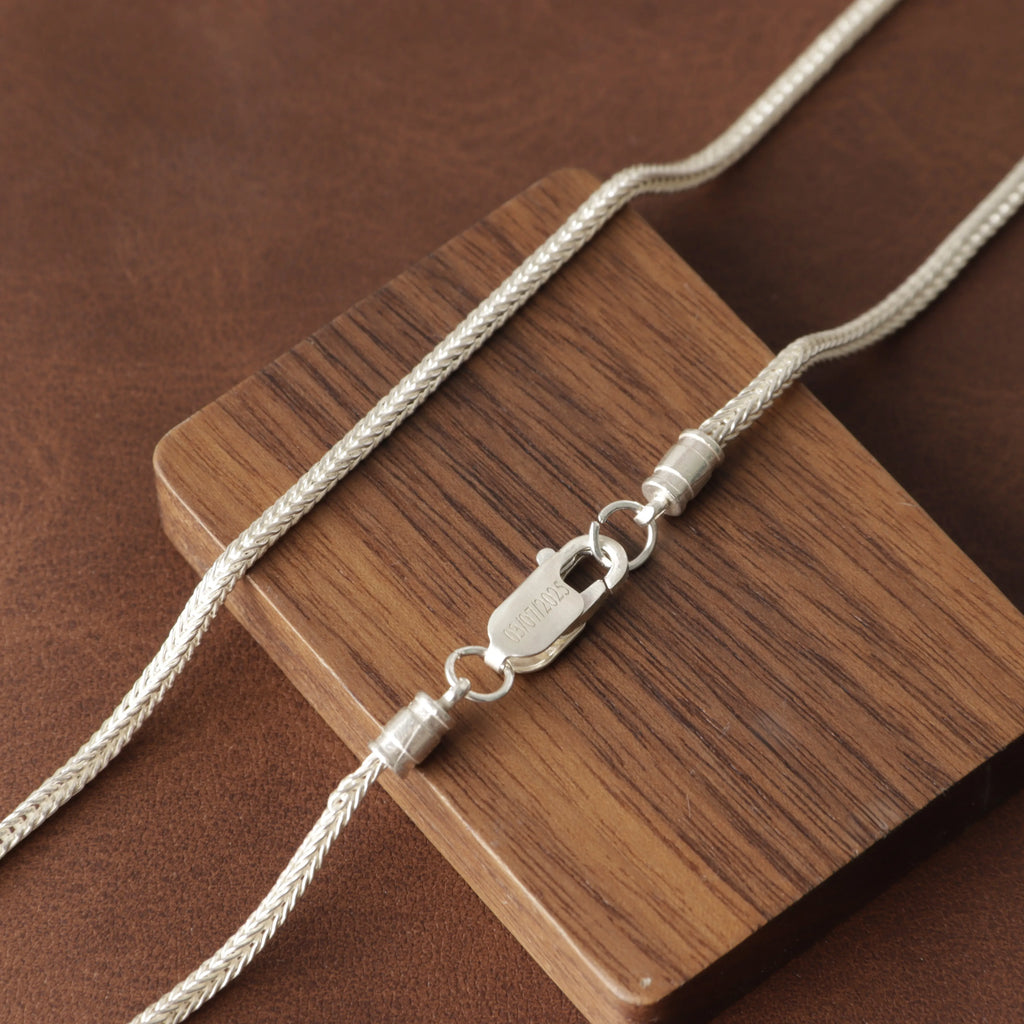Custom 925 Sterling Silver Foxtail Chain Anklet, Engraved Groomsmen Bridesmaid Gift for Him Her