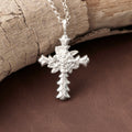 Custom 925 Sterling Silver Rose Cross Pendant Embodying Christs Pure Sacred Grace