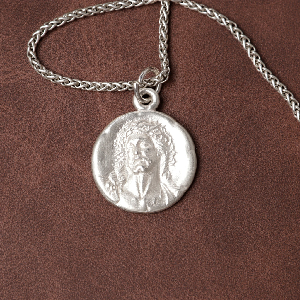 Custom 925 Sterling Silver Jesus Medallion for Sacred Grace & Holy Protection