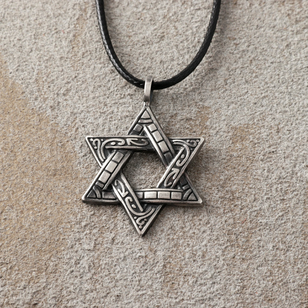 925 Sterling Silver Star of David Pendant, Vintage Hexagram Protection Necklace