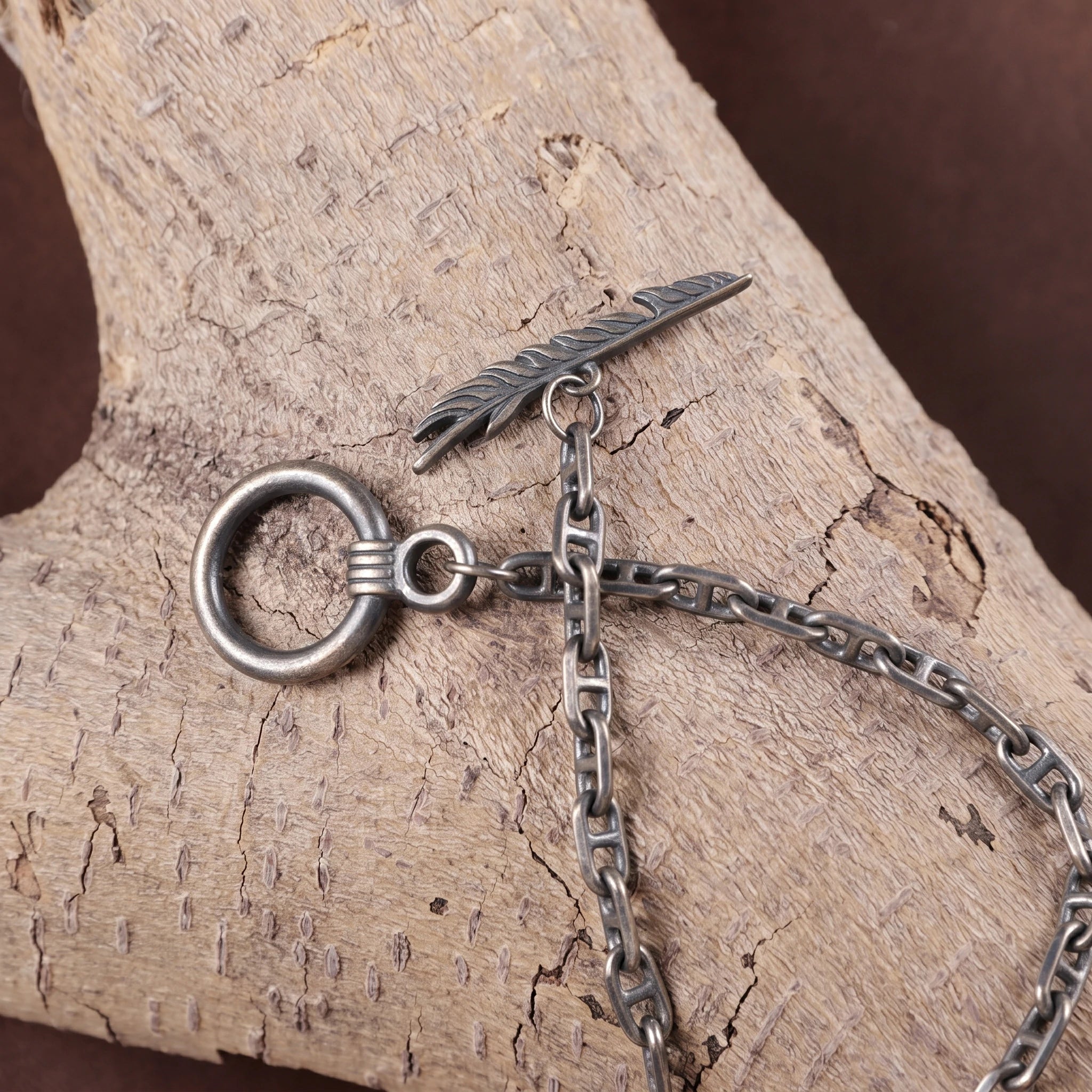 925 Sterling Silver Feather Clasp Anchor Chain Durable Bracelet Gift for Women