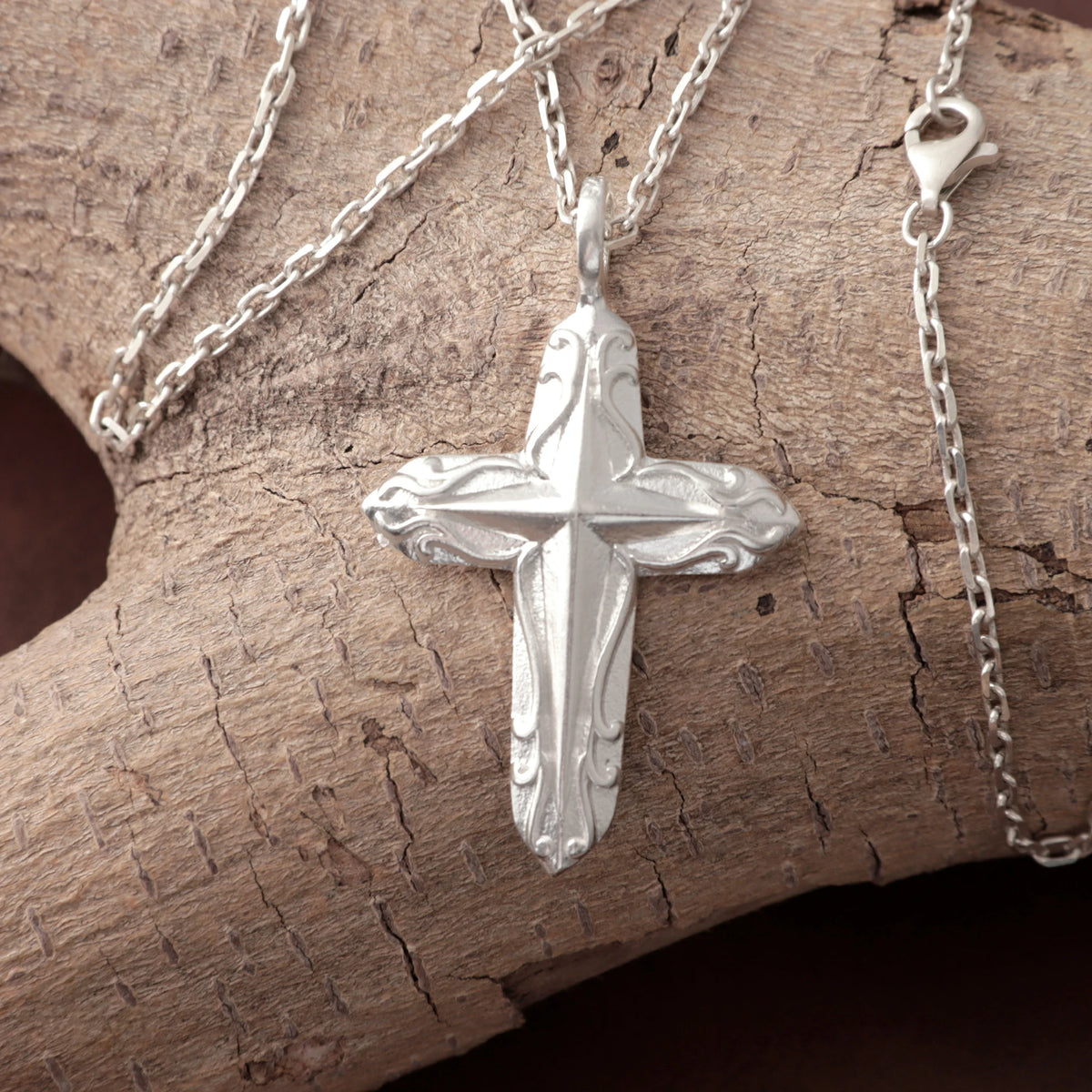 925 Sterling Silver Radiant Starburst Cross Pendant for Divine Light and Holy Grace