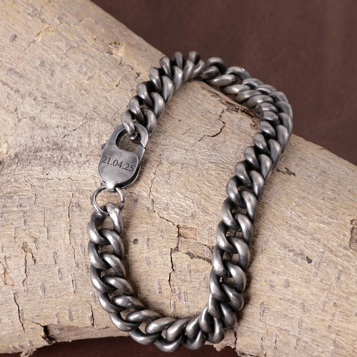 925 Sterling Silver Engravable Curb Link Bracelet Delivering Bold Masculine Power