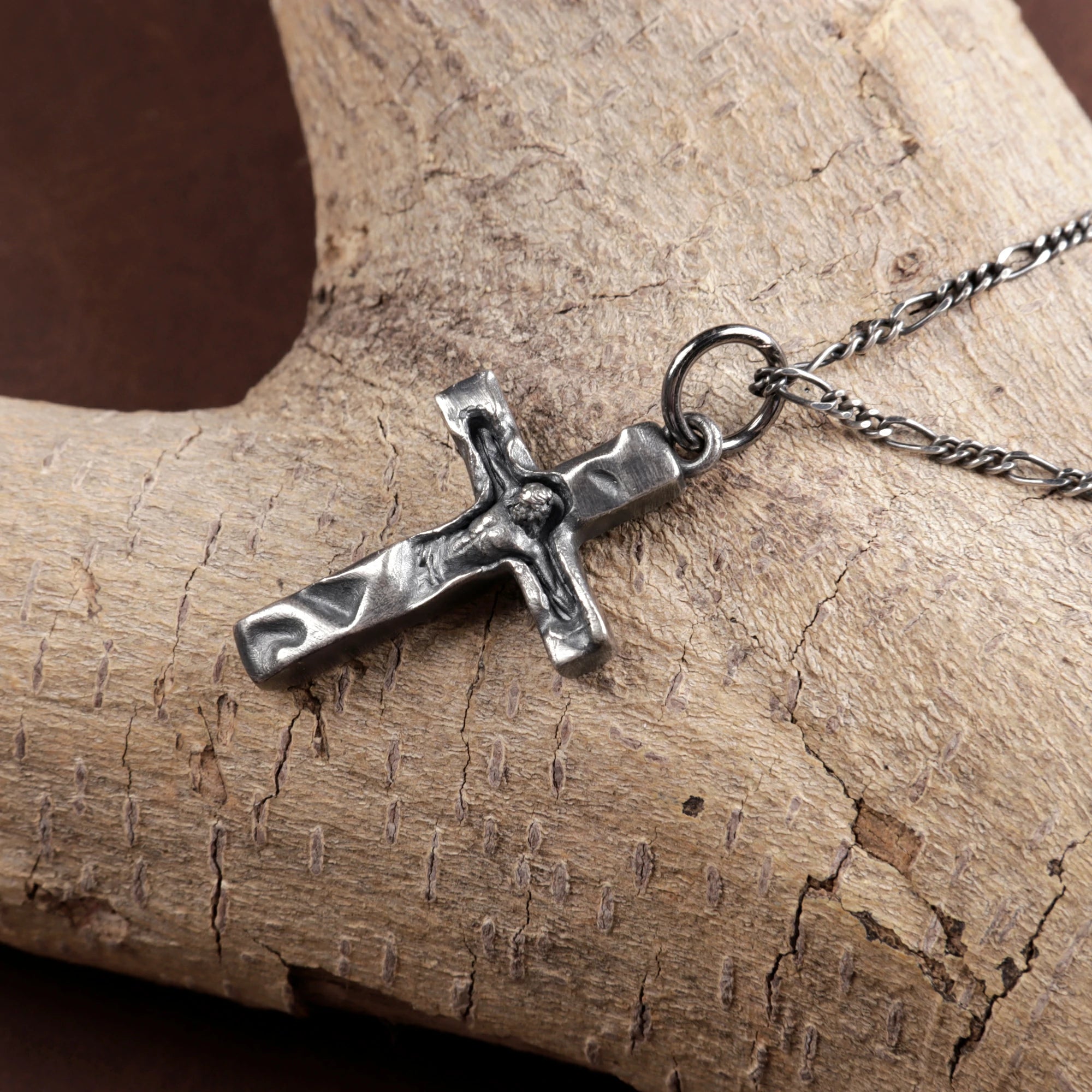 Solid 925 Sterling Silver Inset Crucifix Sacred Heirloom Protection Gift for Him Her