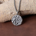 925 Sterling Silver Engravable Lunar Surface Moon Pendant With Cosmic Textured Edge