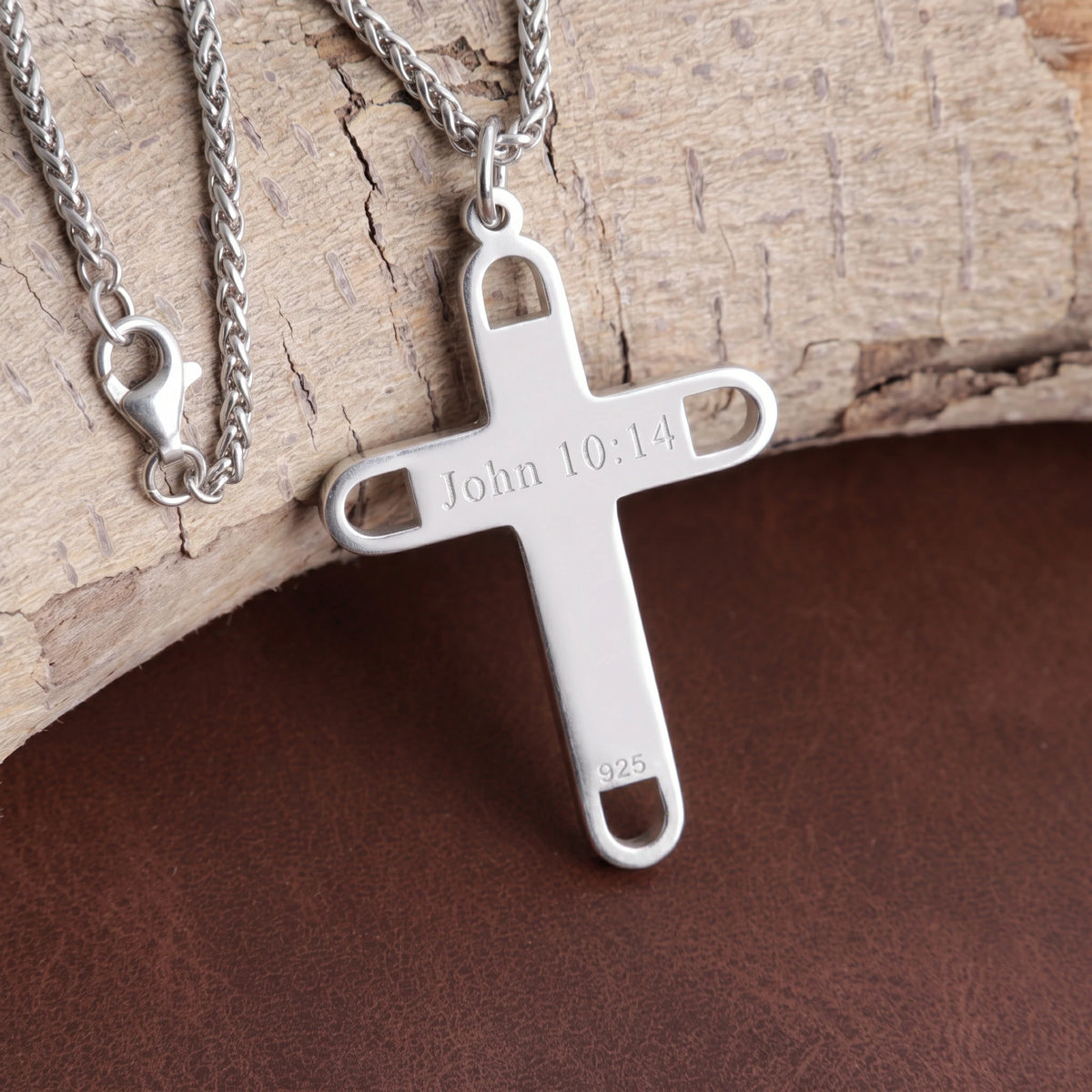 Engraved 925 Sterling Silver Layered Cross Pendant for Unshakable Faith & Sacred Protection