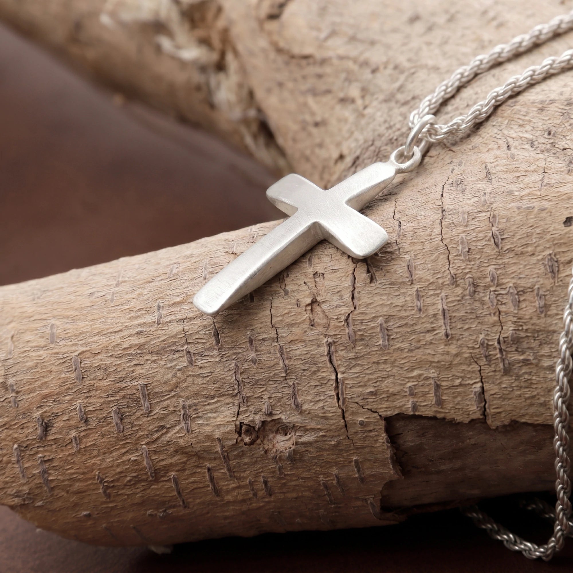 Custom 925 Sterling Silver Domed Cross Pendant for Unshakable Faith and Divine Peace