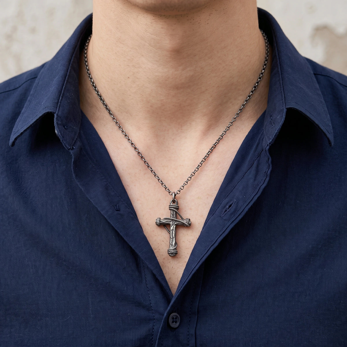 925 Sterling Silver Sacred Rope Cross Pendant Binding Your Soul To Eternal Divine Love