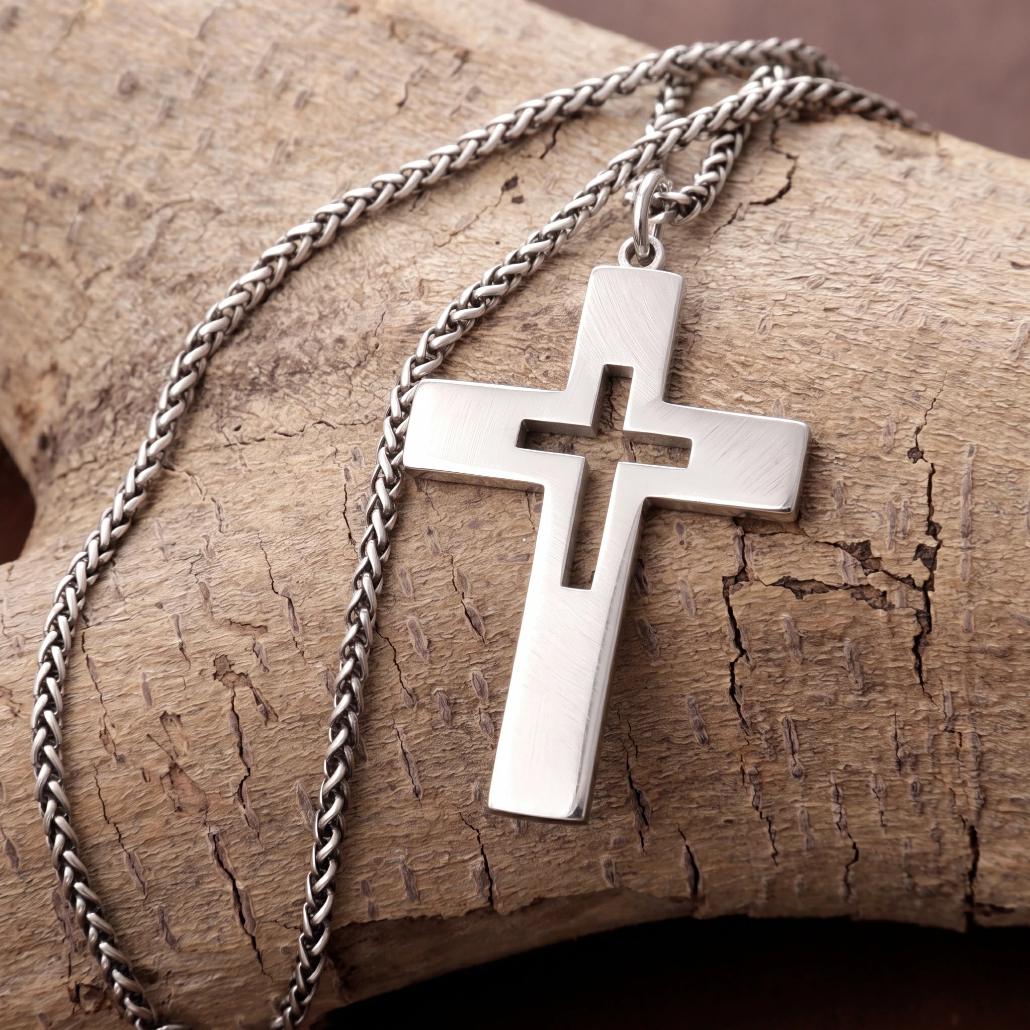 925 Sterling Silver Cutout Cross Pendant for Sacred Faith Within & Divine Protection