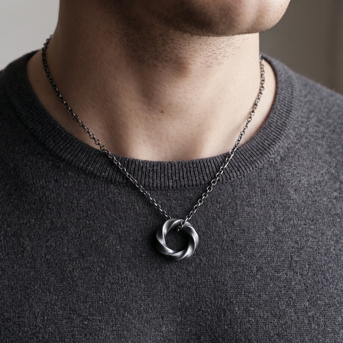 925 Sterling Silver Mobius Strip Pendant Symbolizing Eternal Love And Infinite Connection