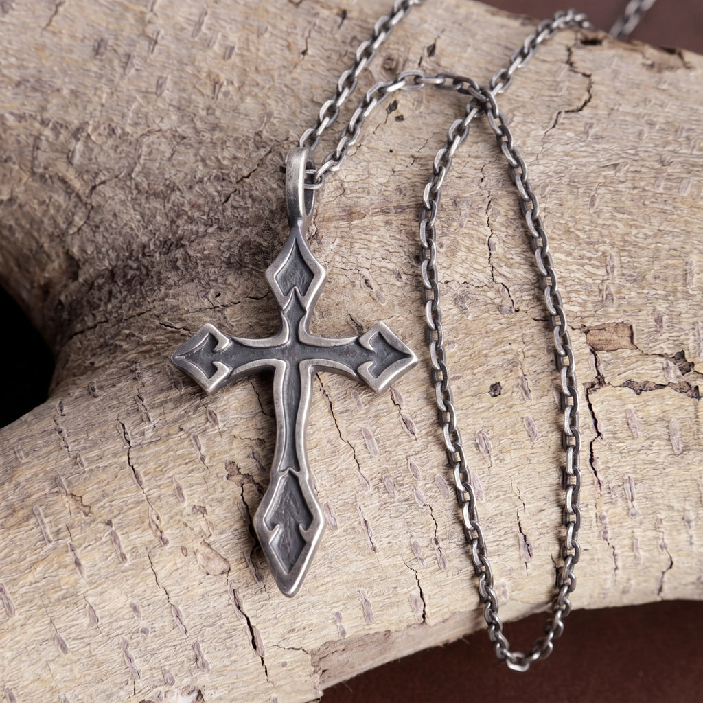 Custom 925 Sterling Silver Spearhead Cross Pendant Shielding Your Soul In Holy Faith