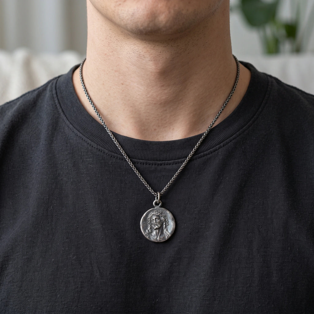 Custom 925 Sterling Silver Jesus Medallion for Sacred Grace & Holy Protection