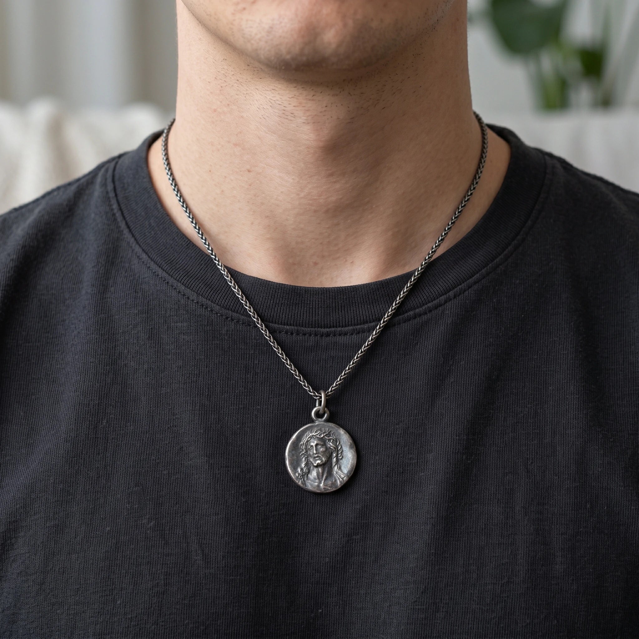 Custom 925 Sterling Silver Jesus Medallion for Sacred Grace & Holy Protection