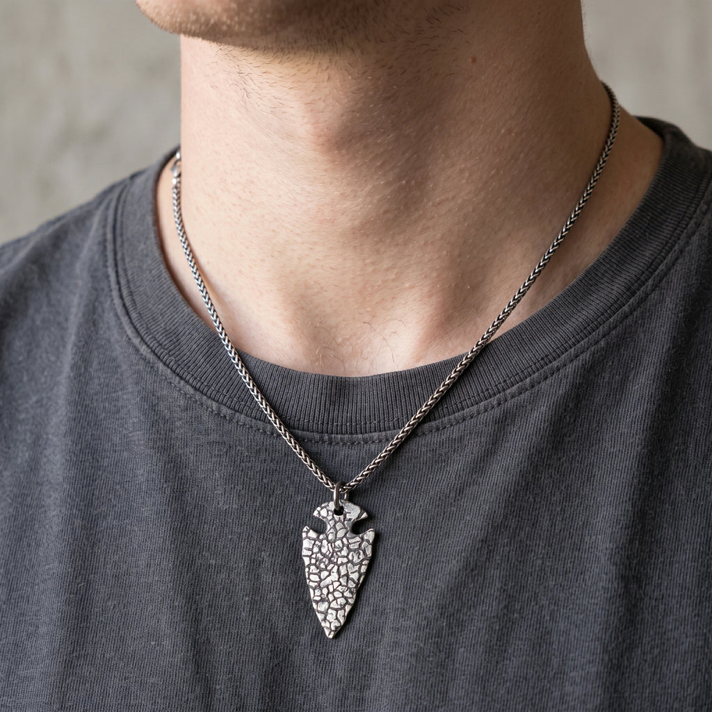 925 Sterling Silver Viking Vegvisir Arrowhead Pendant For Guidance Strength And Protection