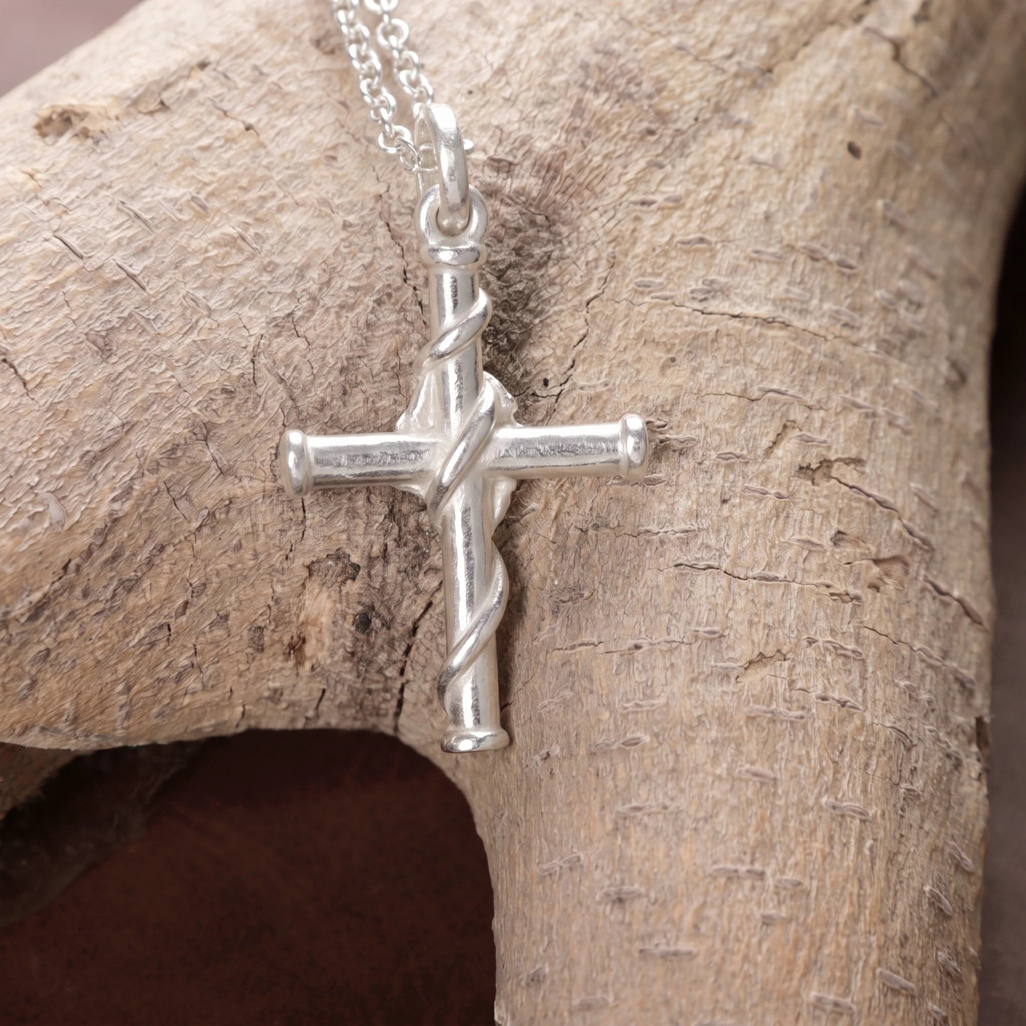925 Sterling Silver Rose Cross Durable Faith Pendant Necklace Gift for Women