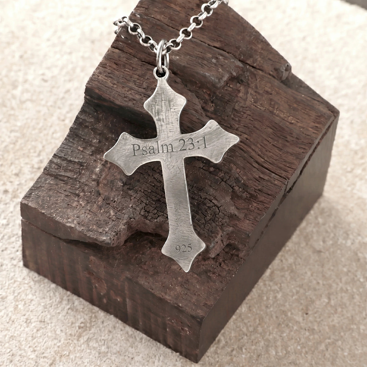 925 Sterling Silver Star of Bethlehem Cross Durable Engravable Faith Necklace