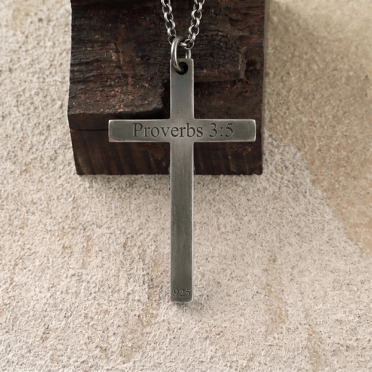 925 Sterling Silver Radiant Crucifix Holy Jesus Cross Durable Necklace