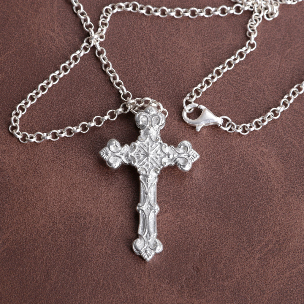 Custom 925 Sterling Silver Baroque Cross Pendant Enfolding Your Soul In Heavenly Grace