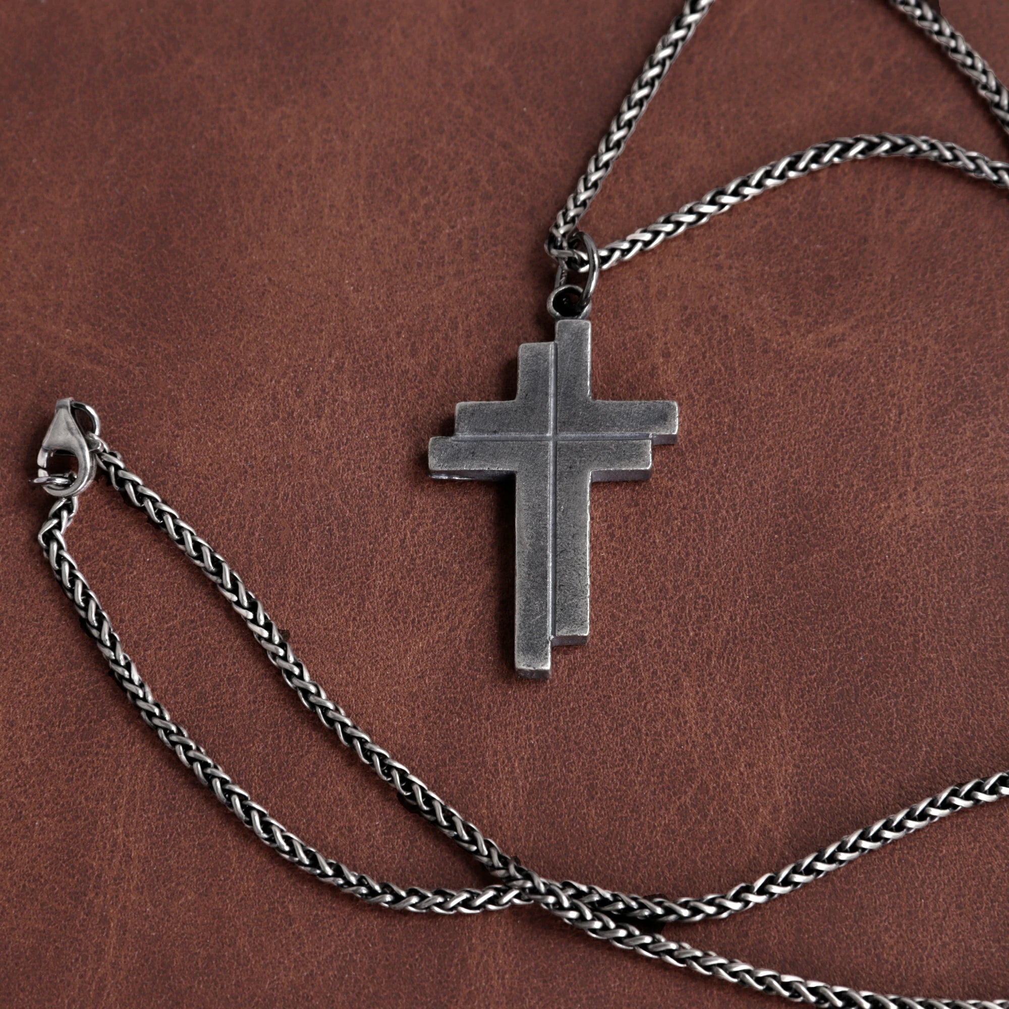 Custom 925 Sterling Silver Layered Cross Pendant for Spiritual Fortitude & Divine Light