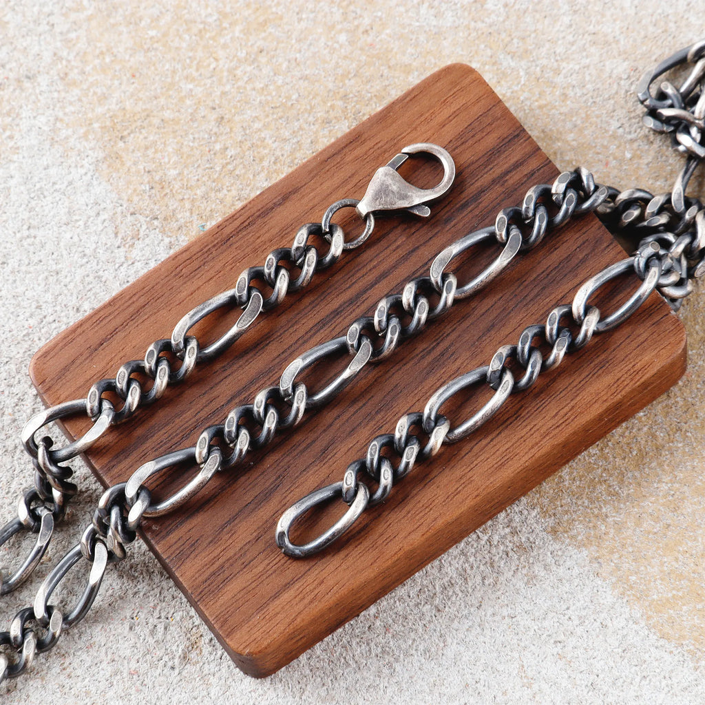925 Sterling Silver Figaro Chain Necklace for Men and Women