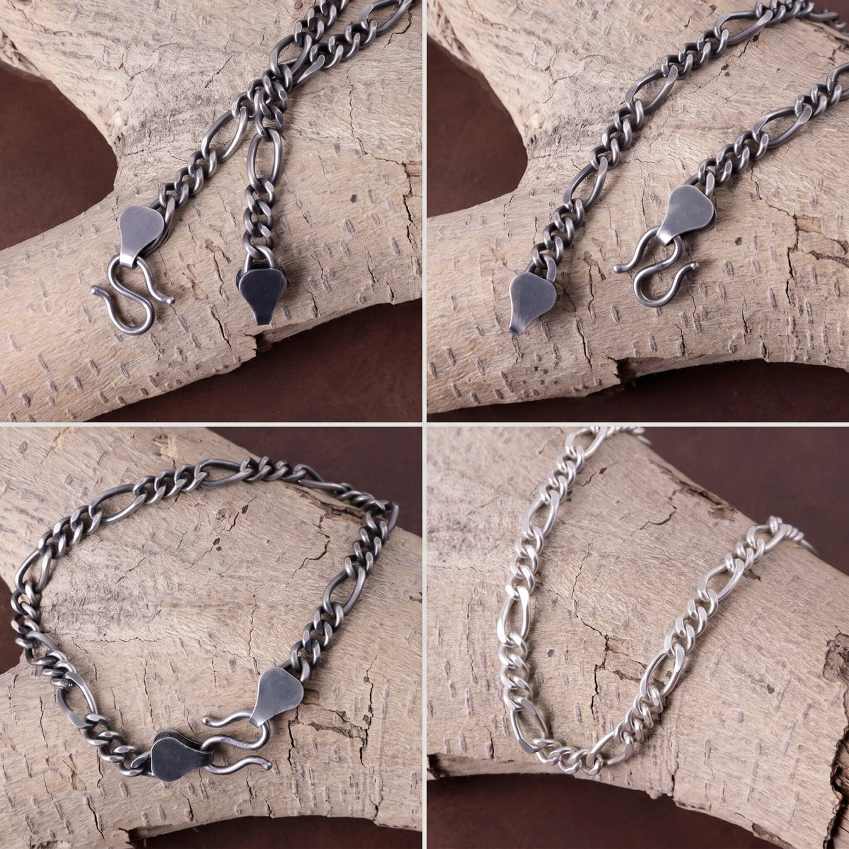 925 Sterling Silver Figaro Chain Bracelet Delivering Effortless Modern Balance