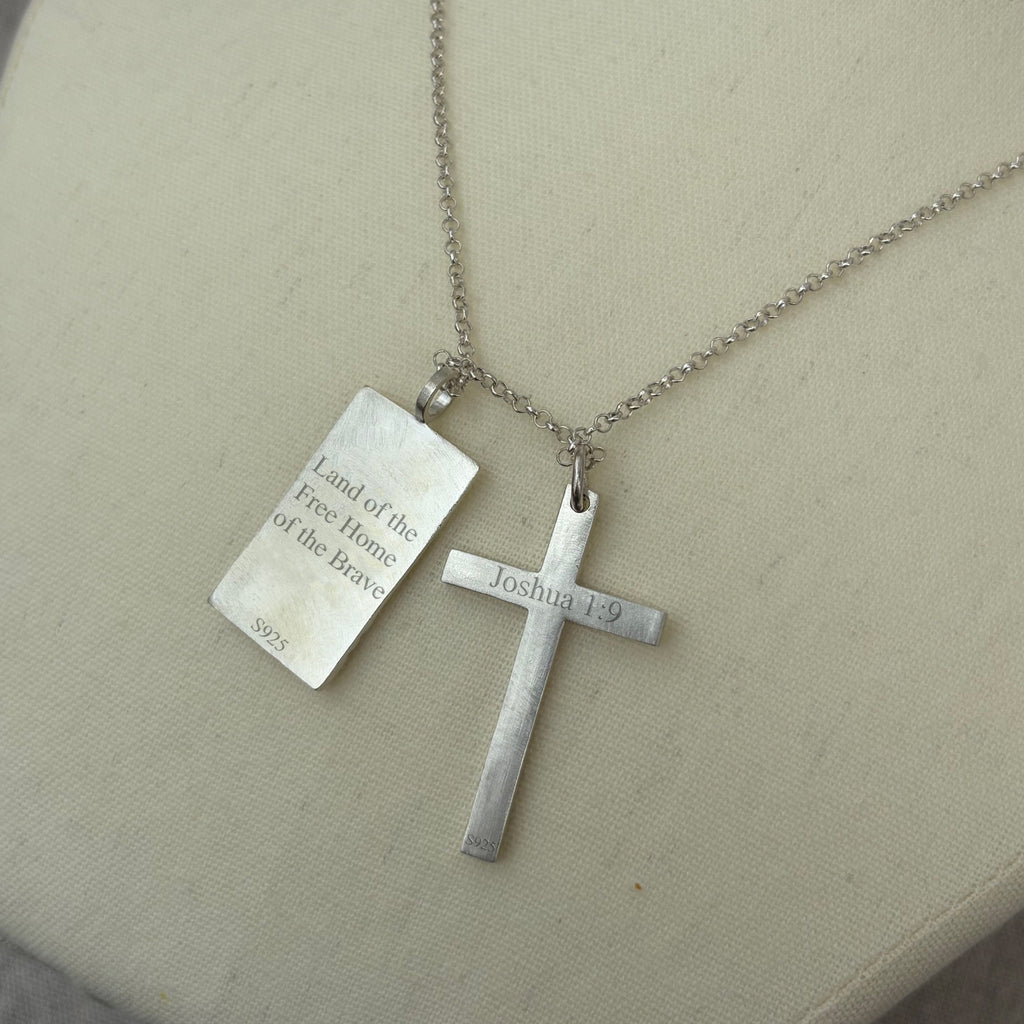 Sovereign Wings Radiant Cross, Solid 925 Sterling Silver Faith & Freedom Necklace