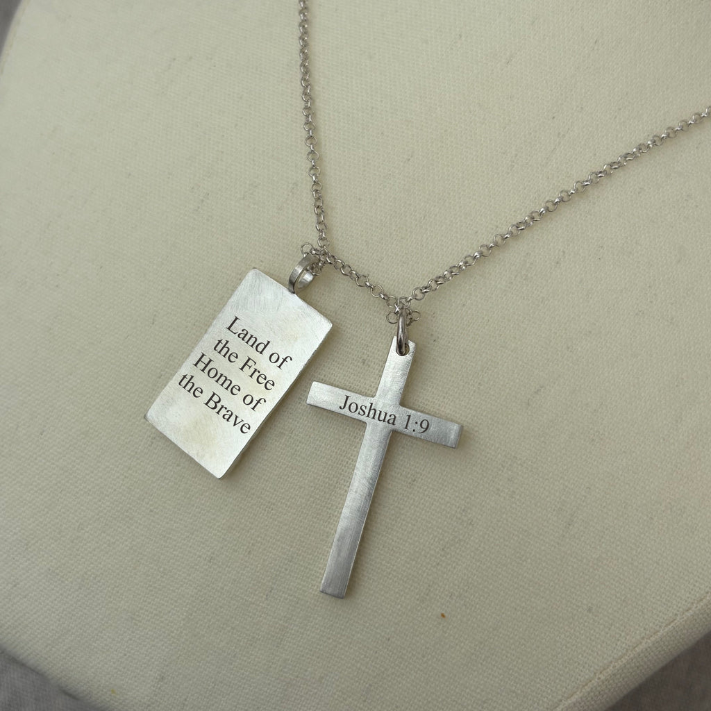 Sovereign Wings Radiant Cross, Solid 925 Sterling Silver Faith & Freedom Necklace