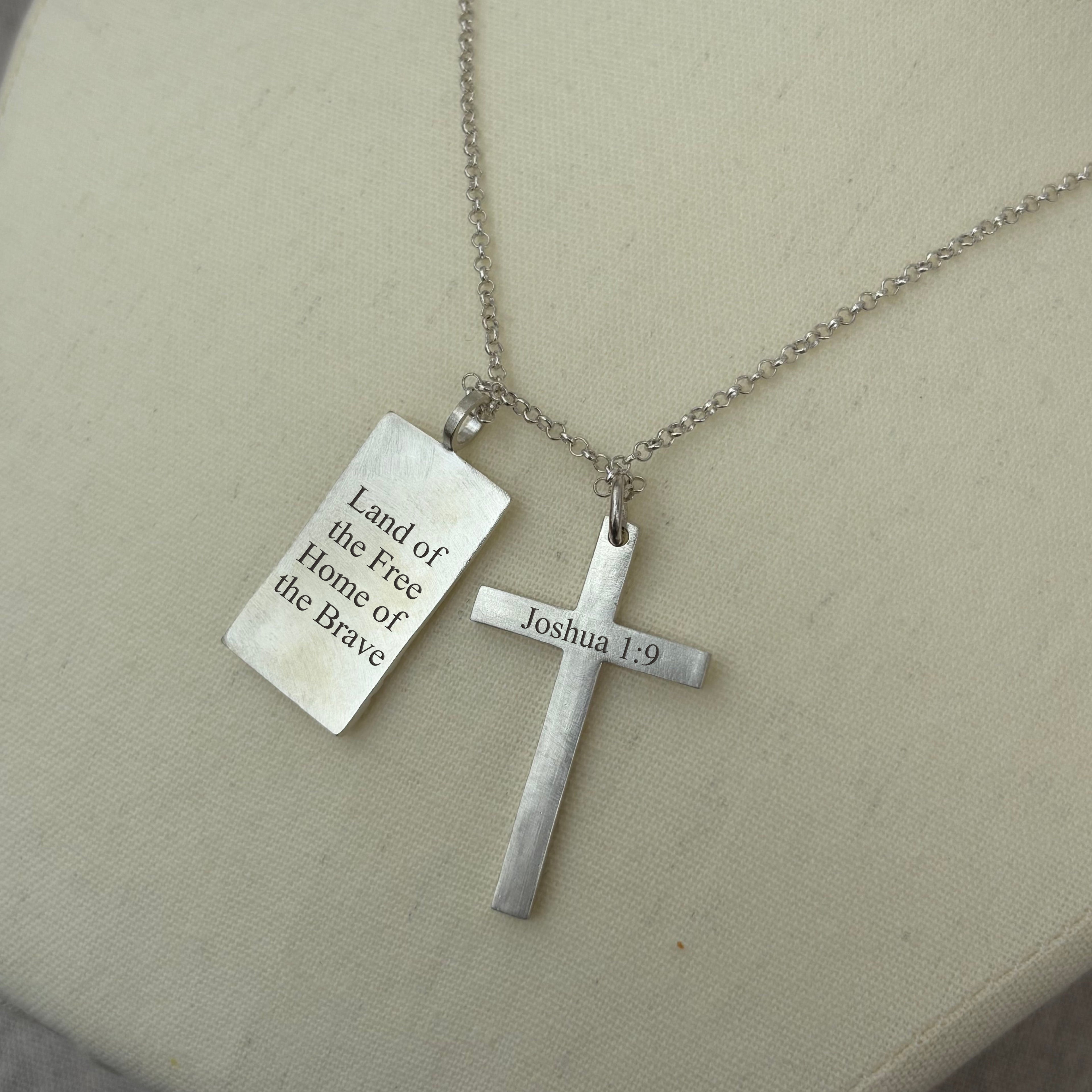 Sovereign Wings Radiant Cross, Solid 925 Sterling Silver Faith & Freedom Necklace