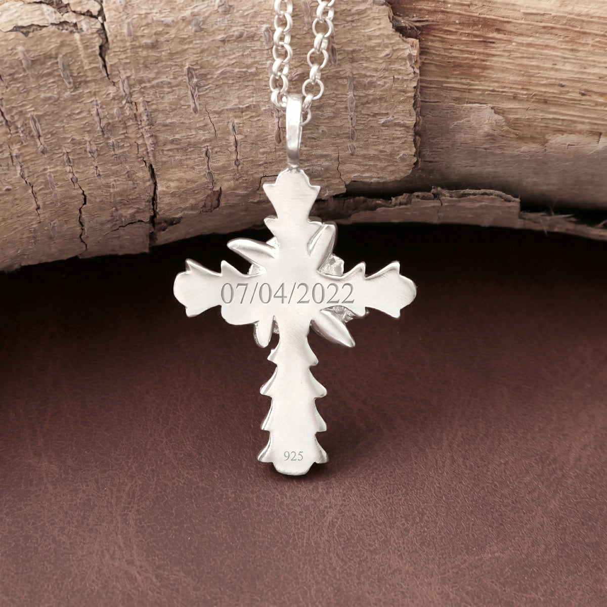 Custom 925 Sterling Silver Rose Cross Pendant Embodying Christs Pure Sacred Grace