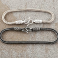 925 Sterling Silver Square Foxtail Chain Durable Vintage Statement Bracelet