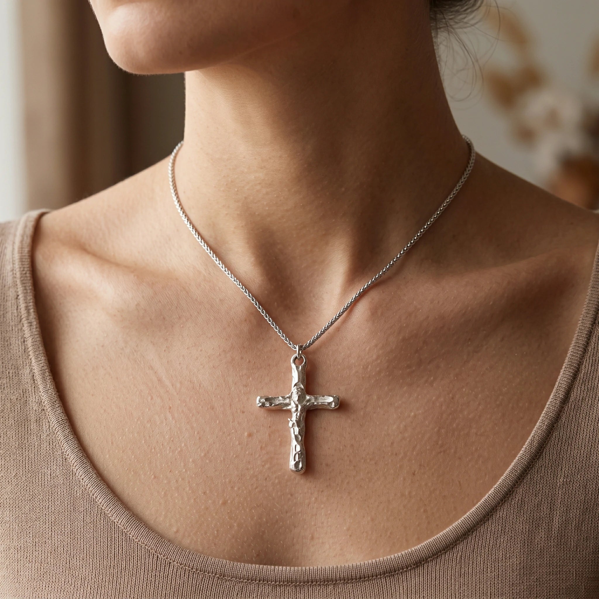 Sacred 925 Sterling Silver Lord Jesus Crucifix Pendant Jewelry