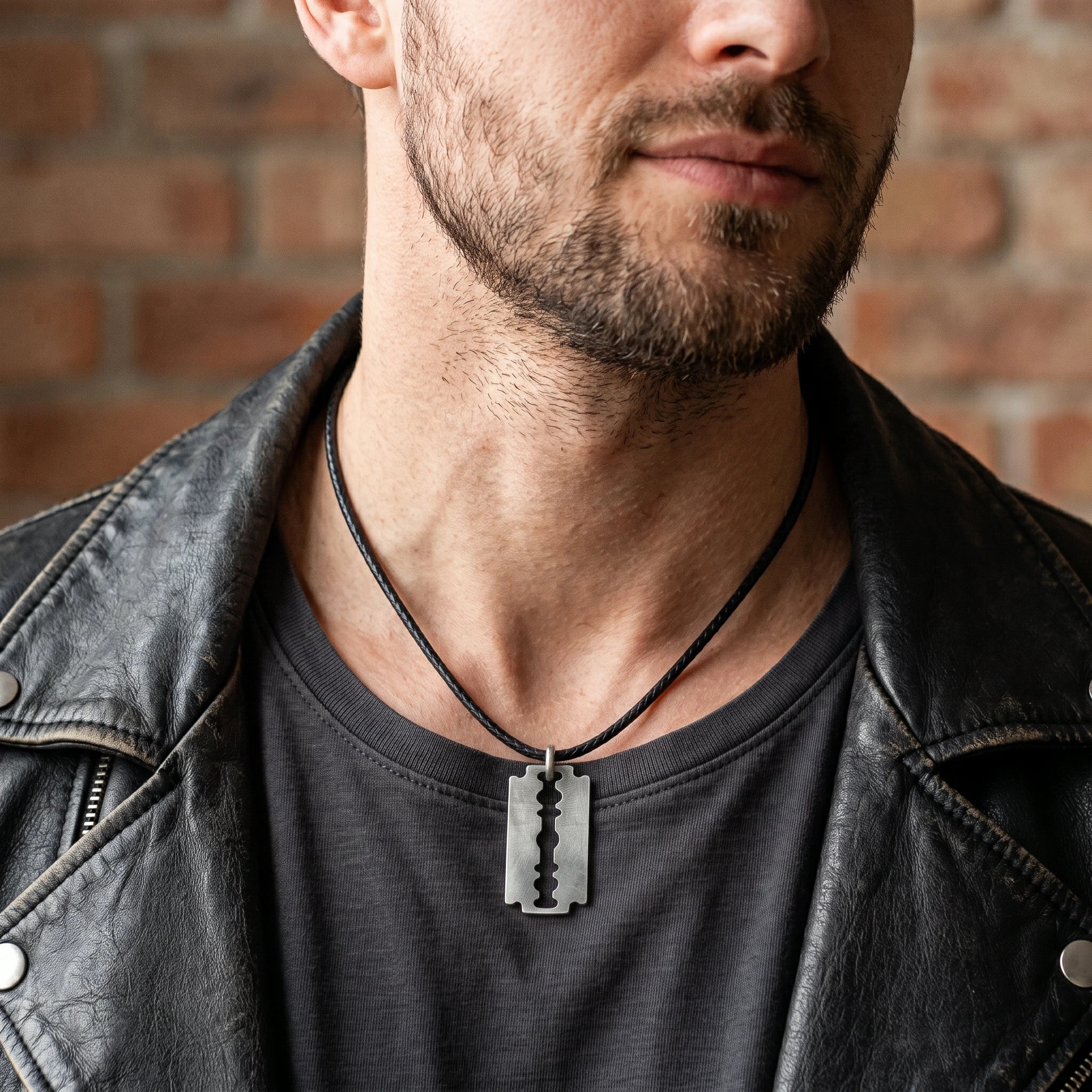 925 Sterling Silver Engravable Blade Pendant, Personalized Punk Necklace Jewelry