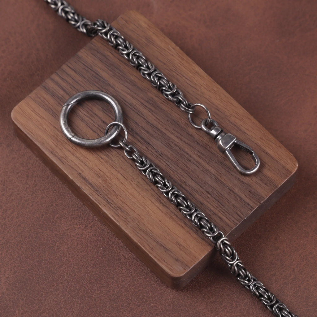 Men’s 925 Sterling Silver Byzantine Chain Necklace with Spring Clasp-Link for Pendant