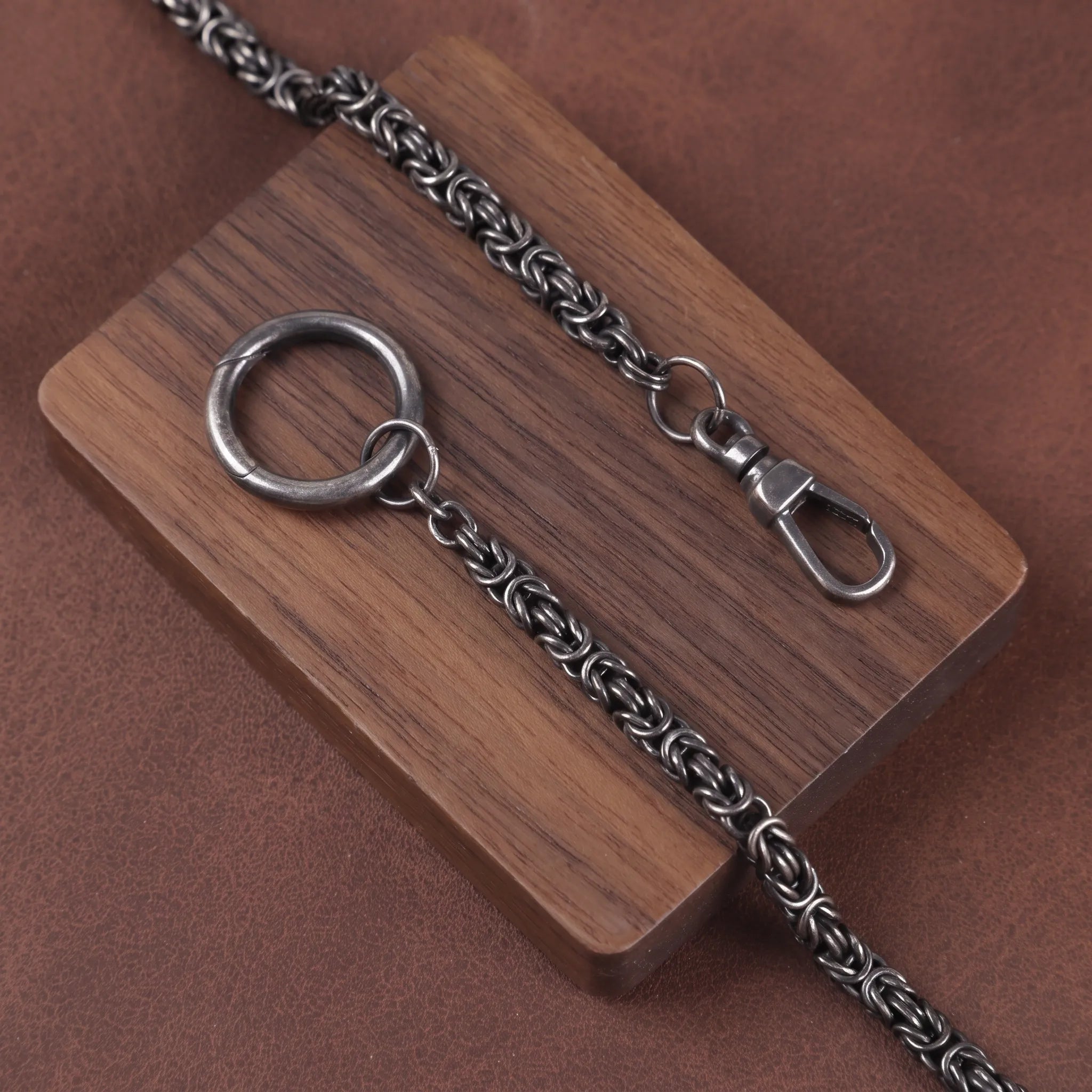 Men’s 925 Sterling Silver Byzantine Chain Necklace with Spring Clasp-Link for Pendant