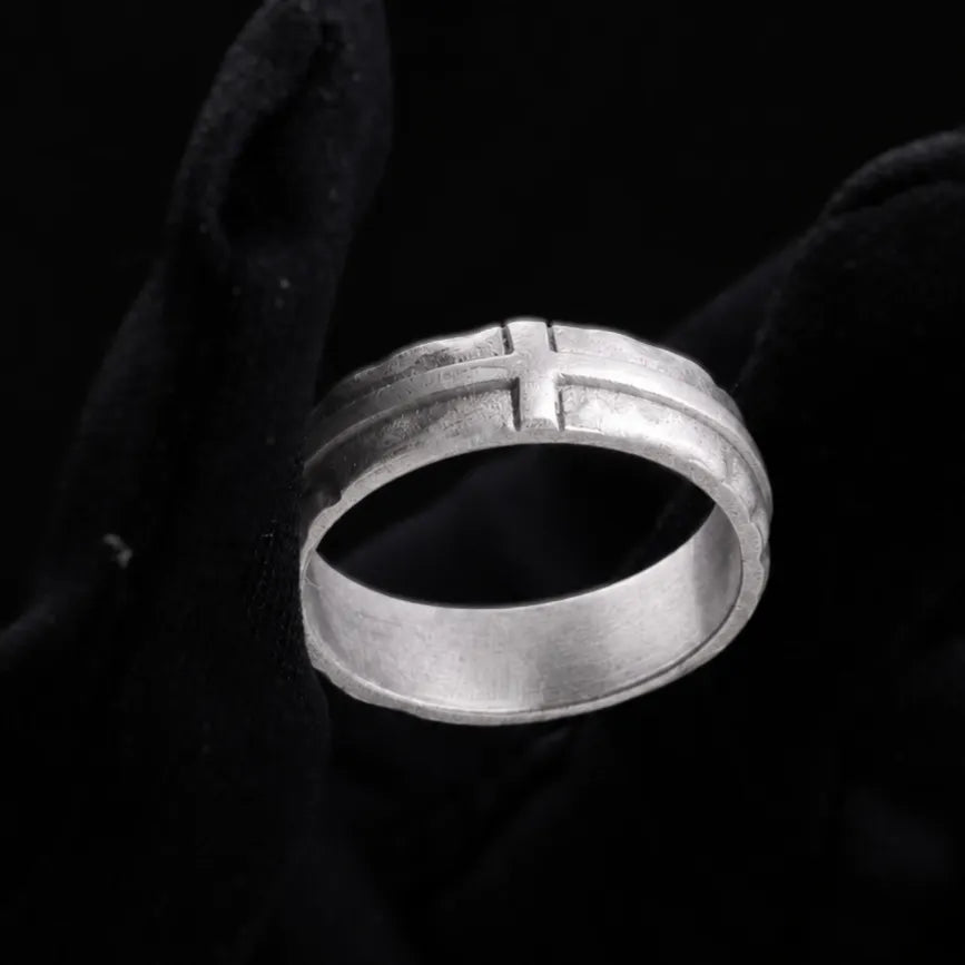 Engravable Antique 925 Sterling Silver Cross Ring, Symbol of Redemption, Shelter & Forgiving Love