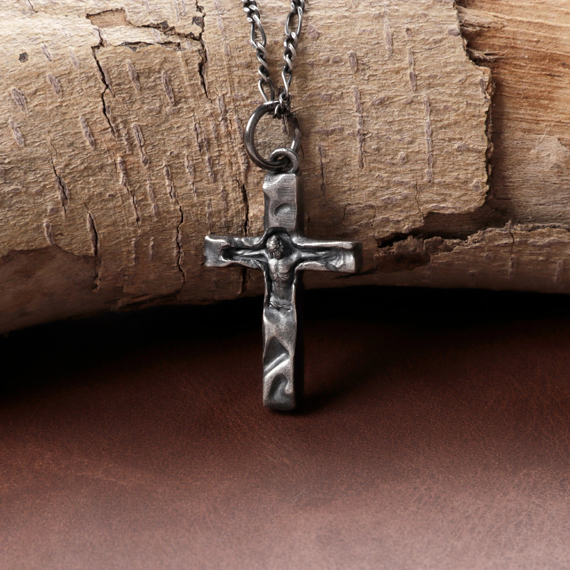 Solid 925 Sterling Silver Inset Crucifix Sacred Heirloom Protection Gift for Him Her